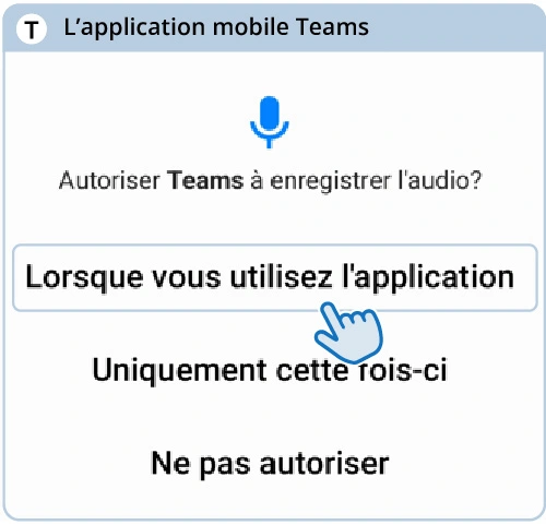 Fenêtre Autoriser à enregistrer l’audio