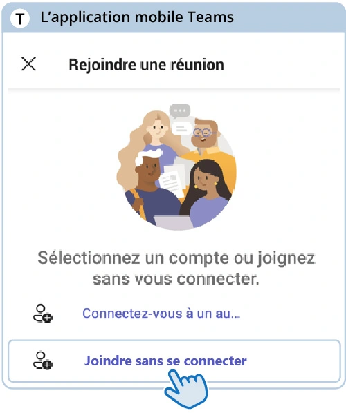Bouton Joindre sans se connecter